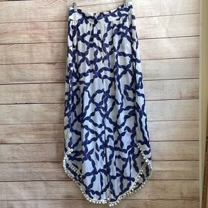 NEW WITH TAGS ZUCAR BEACHY‎ WIDE LEG PANTS WITH POM POM TRIM